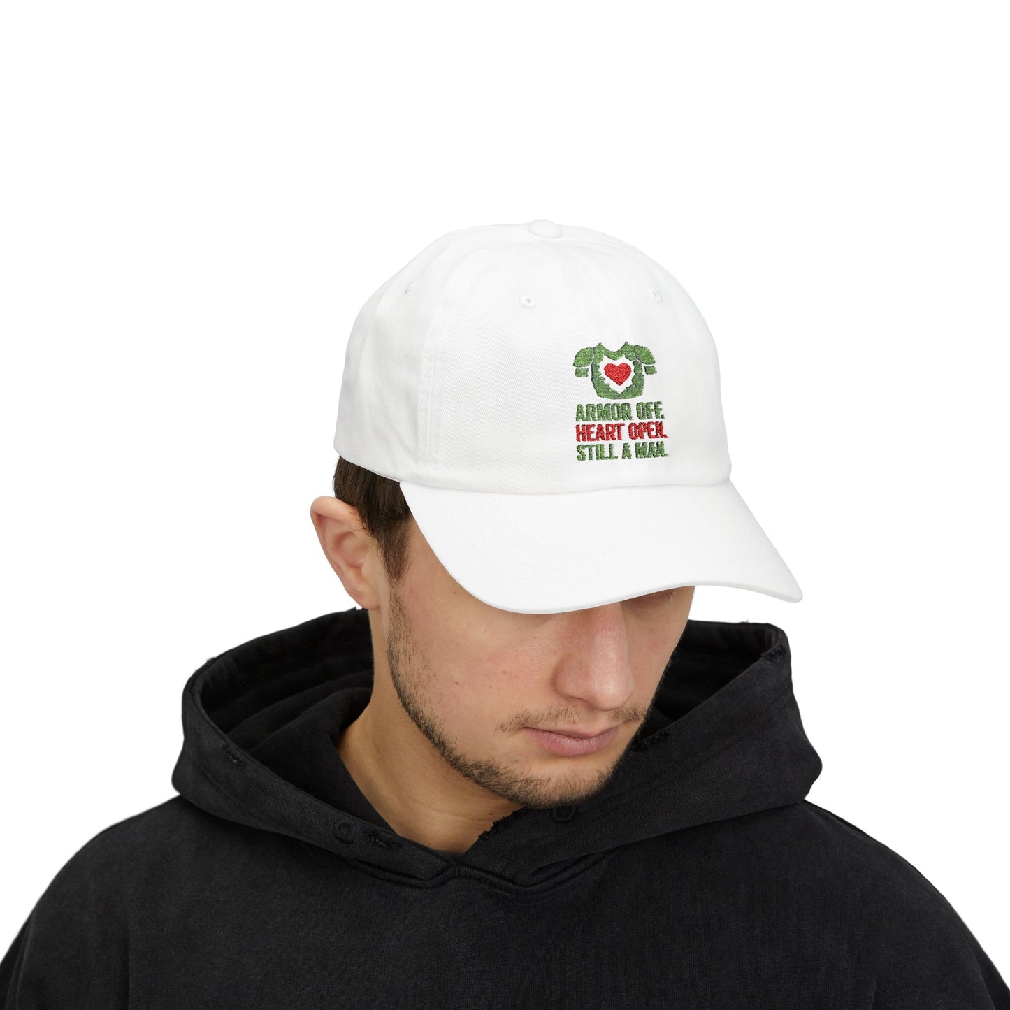 Classic Dad Cap with Heart Design, Casual Gift for Dads, Father's Day Cap, Comfortable Everyday Hat, Unisex Fashion Accessory