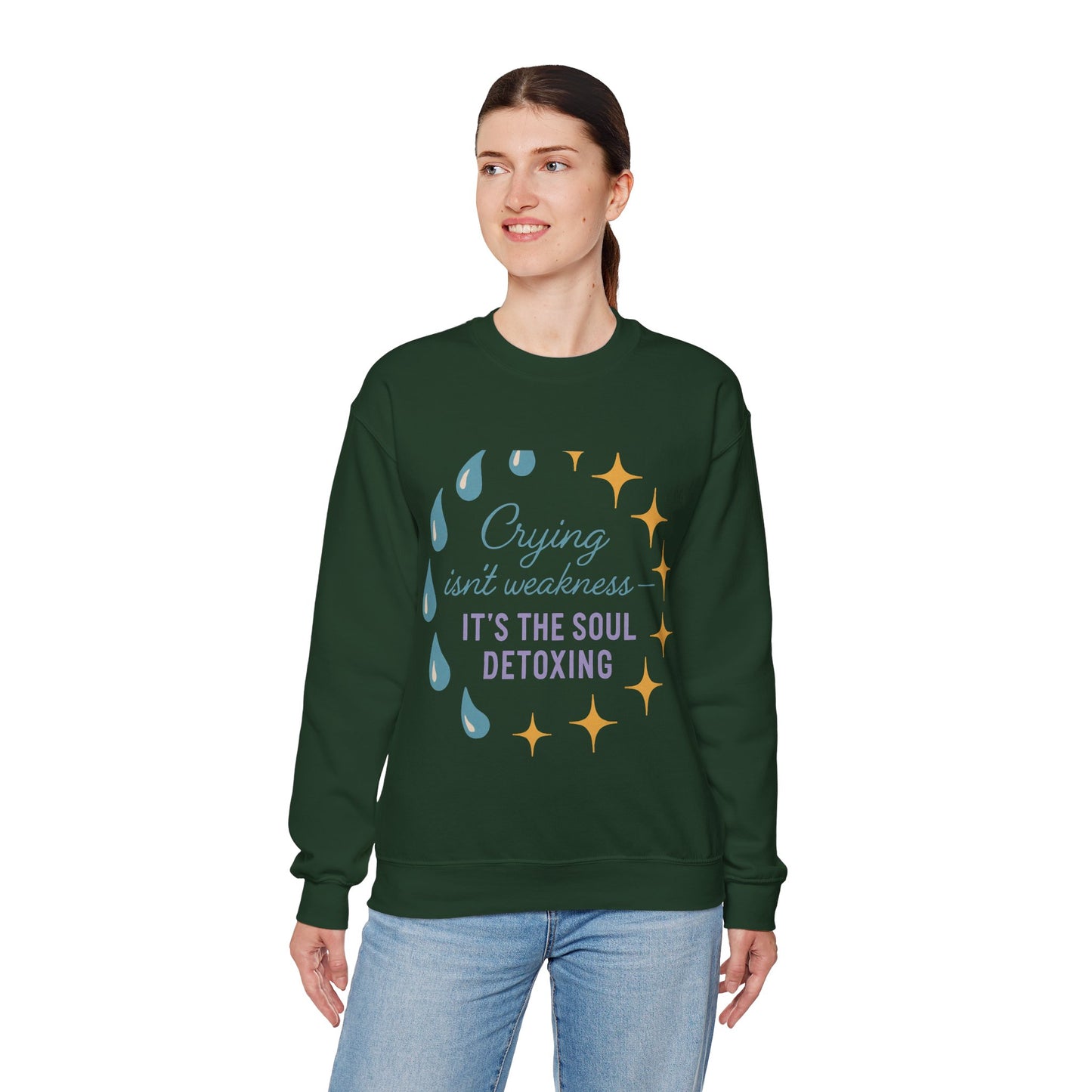 Soul Detoxing Unisex Crewneck Sweatshirt, Emotional Support Apparel, Comfort Gift, Inspirational Clothing, Cozy Layering Piece