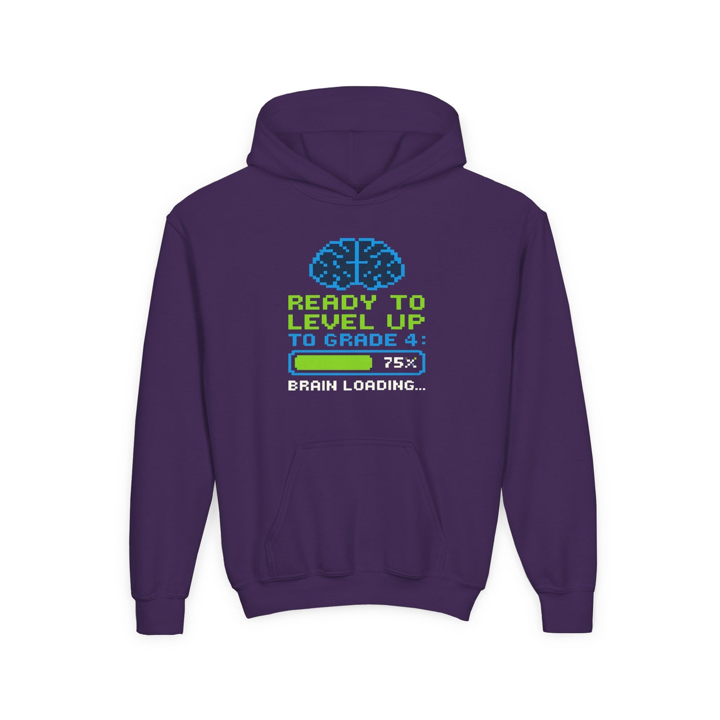 Pixel Brain Loading Hoodie for Back to School, Cool Back to School Hoodie