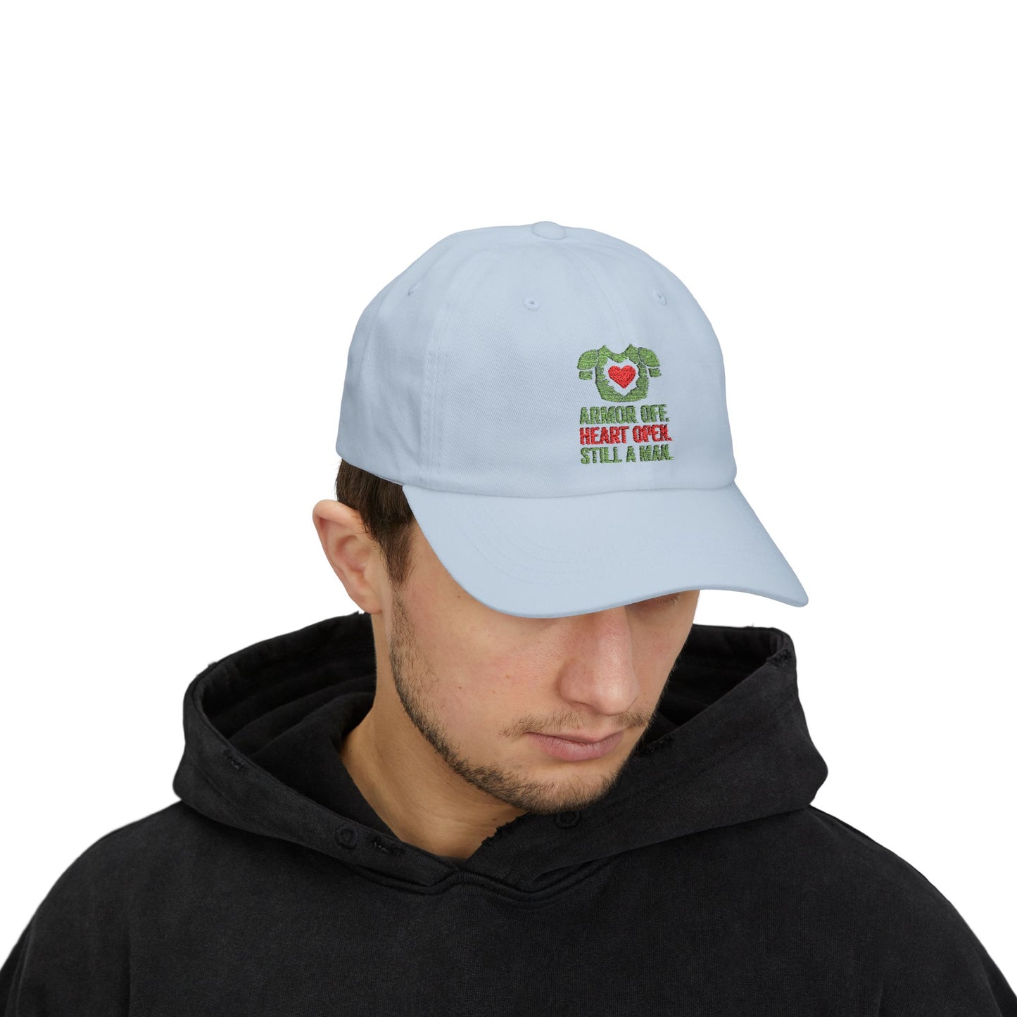 Classic Dad Cap with Heart Design, Casual Gift for Dads, Father's Day Cap, Comfortable Everyday Hat, Unisex Fashion Accessory