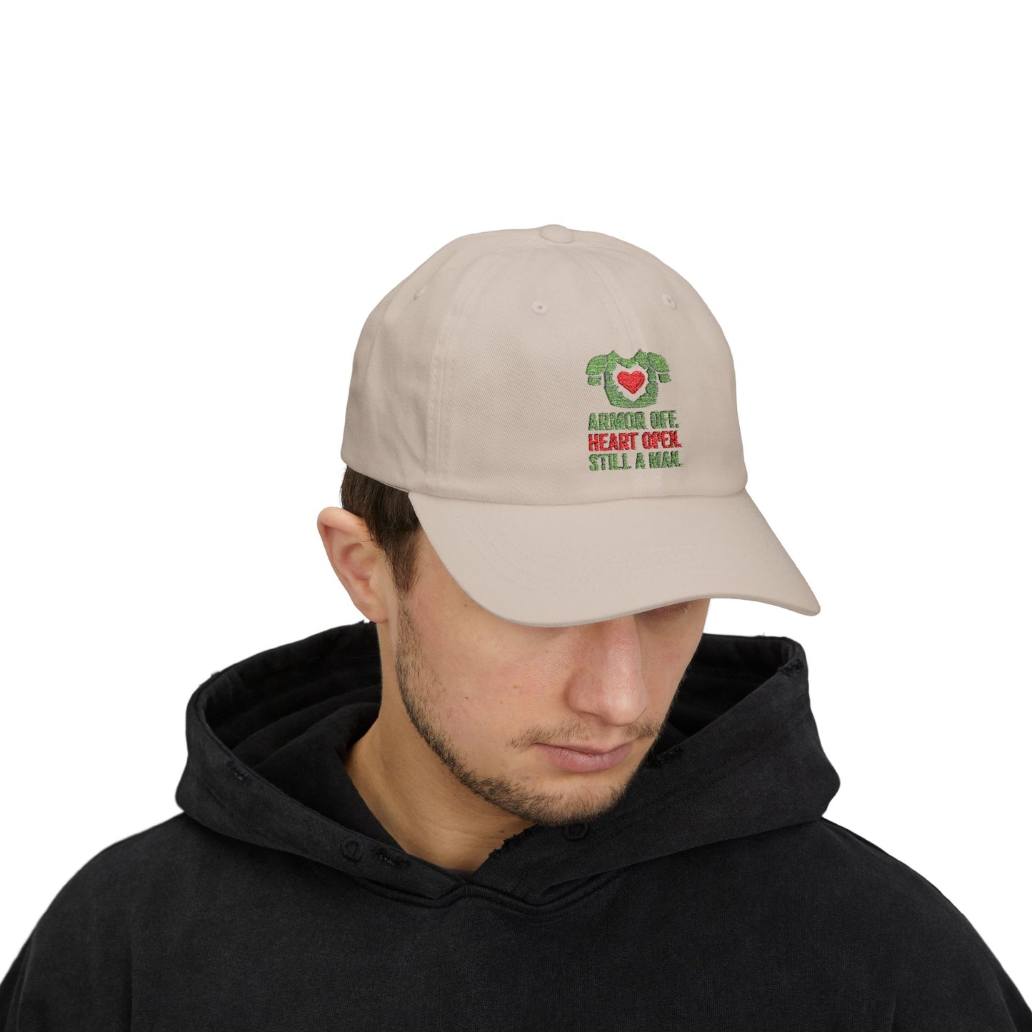Classic Dad Cap with Heart Design, Casual Gift for Dads, Father's Day Cap, Comfortable Everyday Hat, Unisex Fashion Accessory