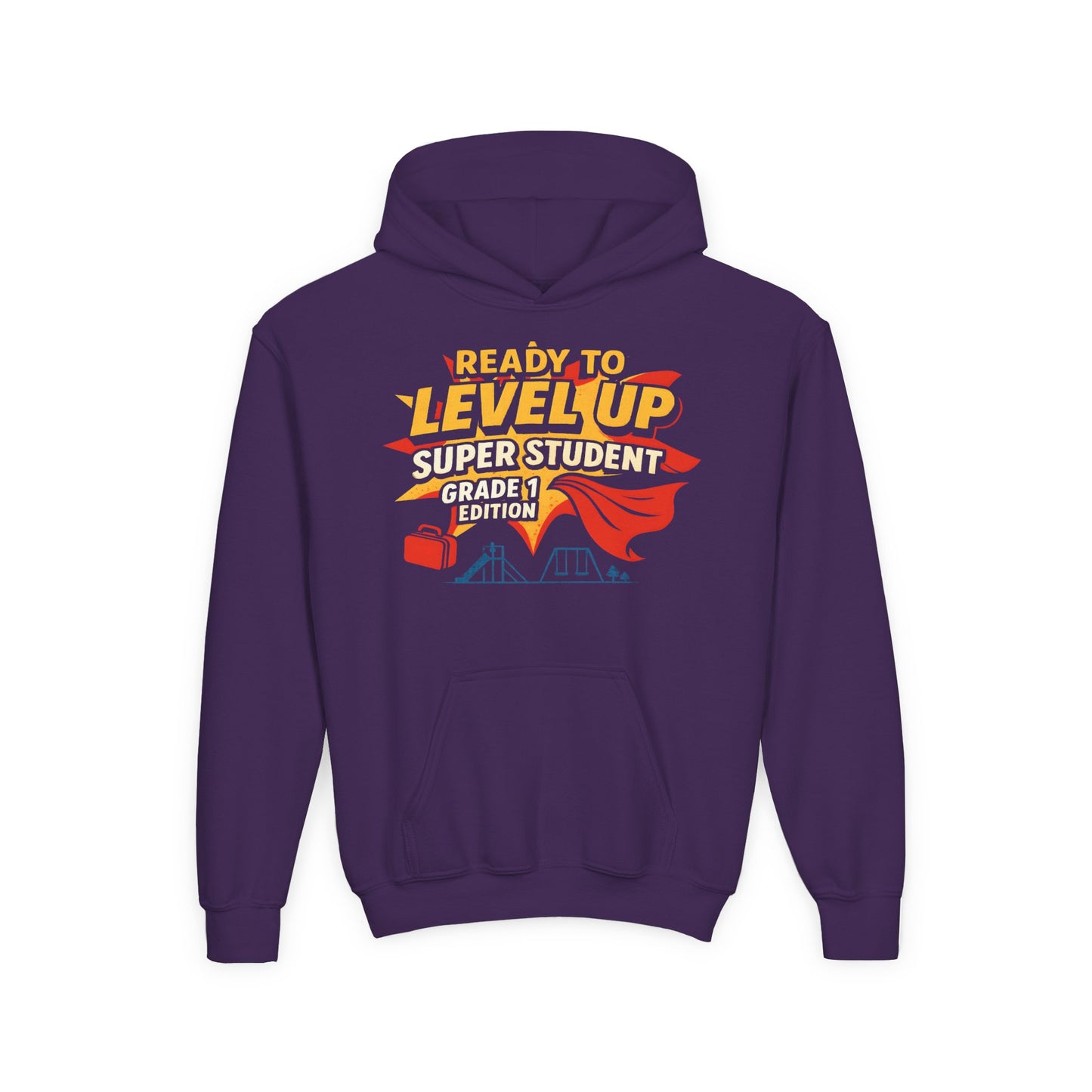 Superhero School Adventure Hoodie for Back to School, Cool Back to School Hoodie