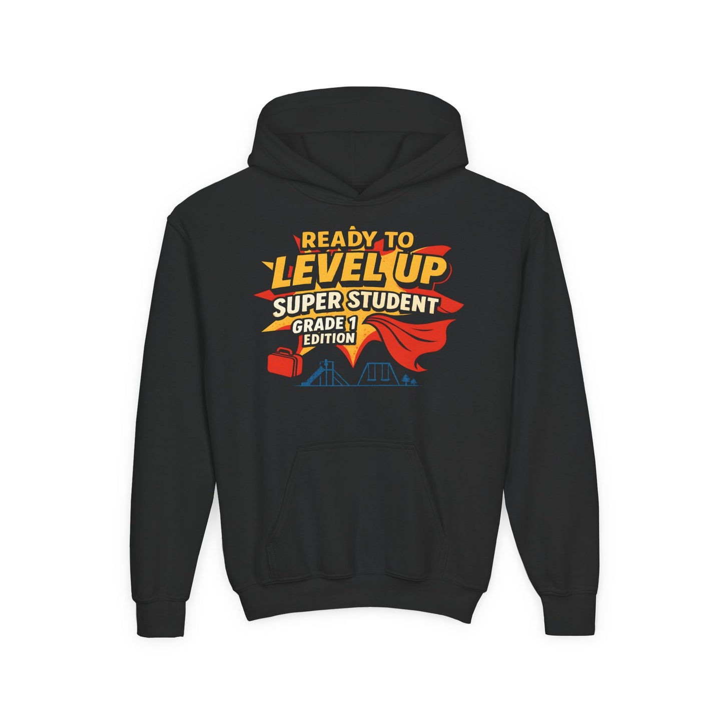 Superhero School Adventure Hoodie for Back to School, Cool Back to School Hoodie