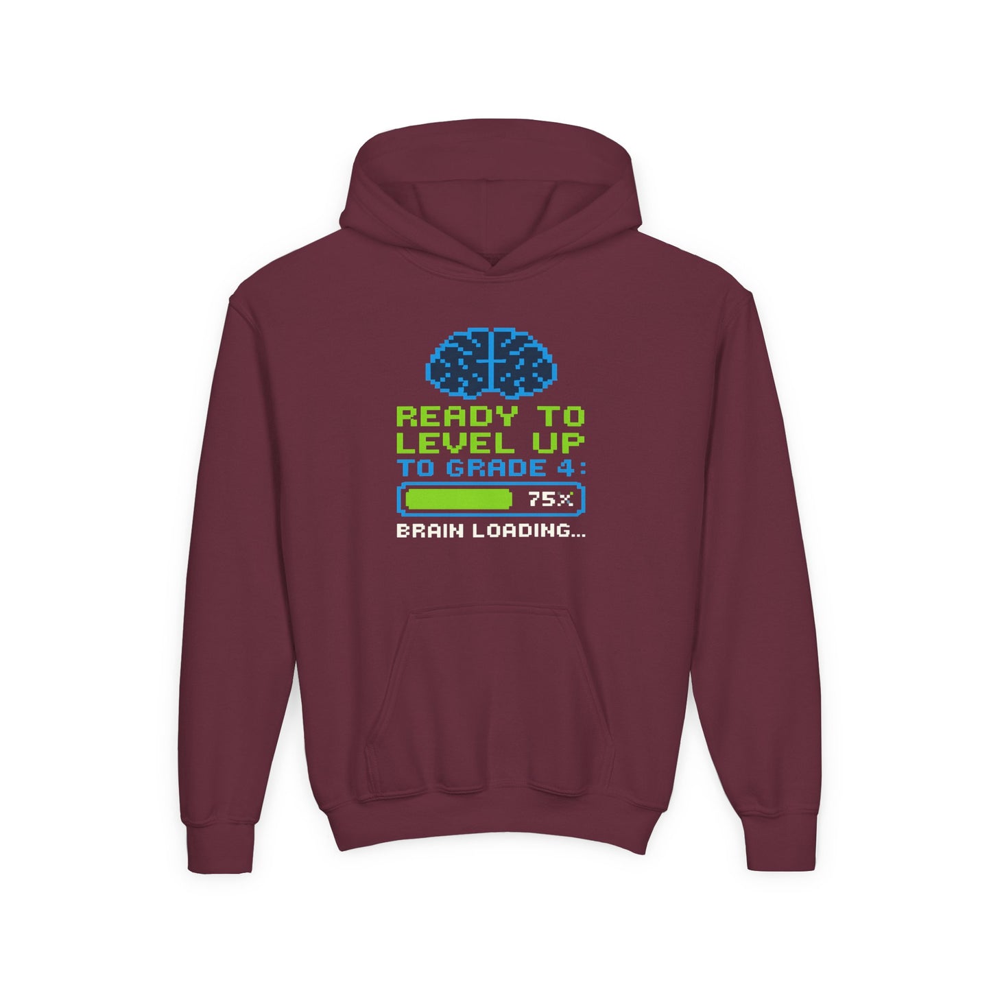 Pixel Brain Loading Hoodie for Back to School, Cool Back to School Hoodie
