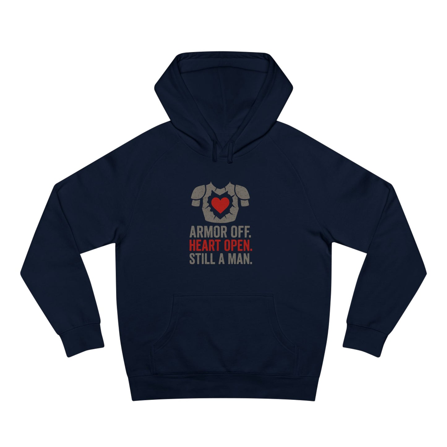 Heartfelt Armor Off Hoodie, Unisex Casual Wear for Men, Inspirational Gift, Cozy Loungewear, Perfect for Celebrations