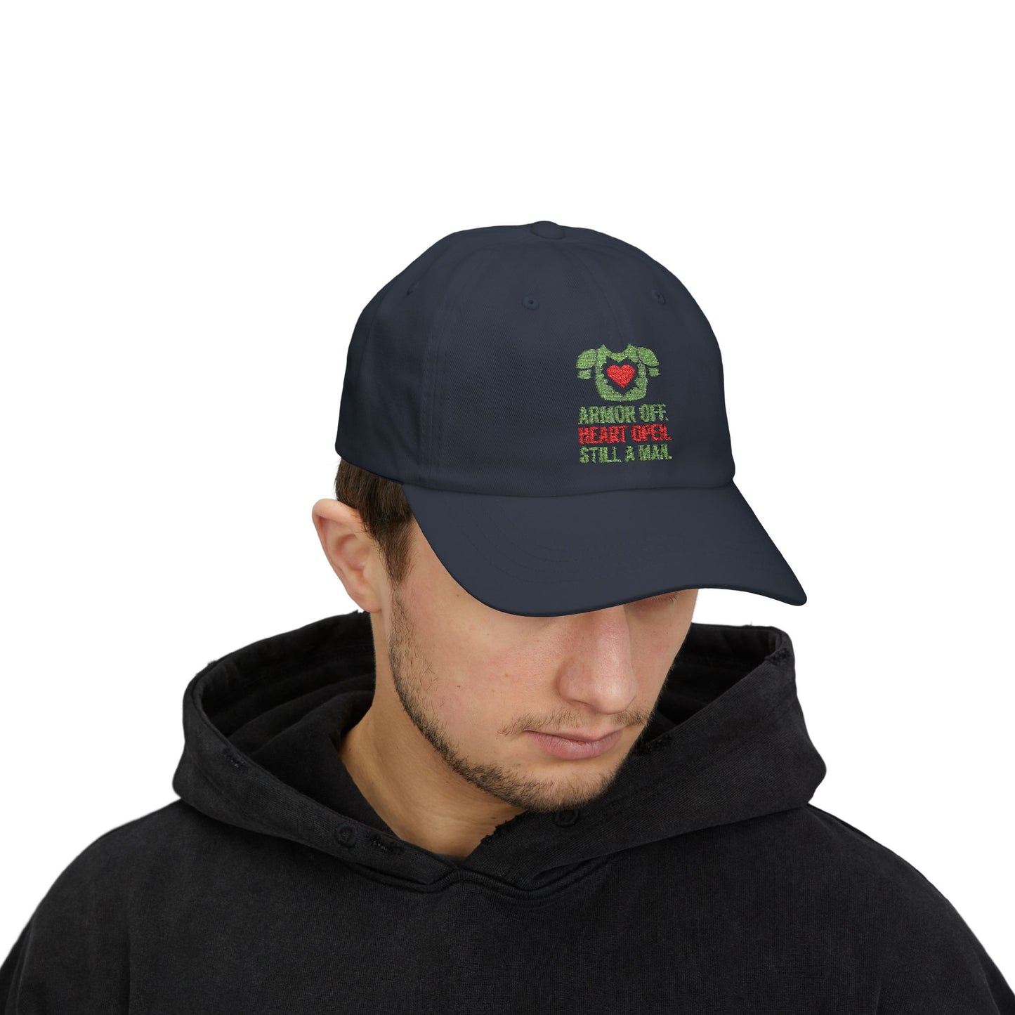 Classic Dad Cap with Heart Design, Casual Gift for Dads, Father's Day Cap, Comfortable Everyday Hat, Unisex Fashion Accessory