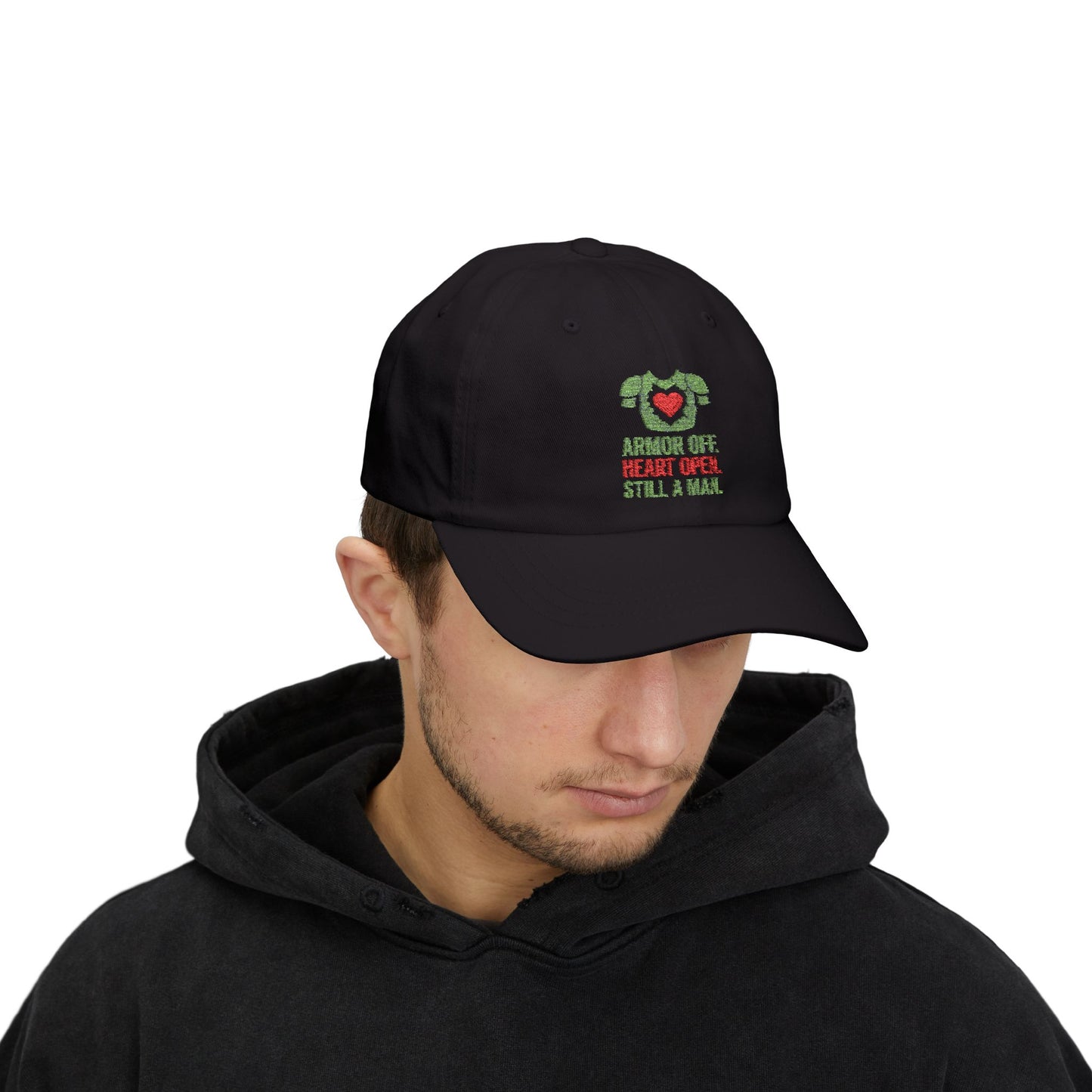 Classic Dad Cap with Heart Design, Casual Gift for Dads, Father's Day Cap, Comfortable Everyday Hat, Unisex Fashion Accessory