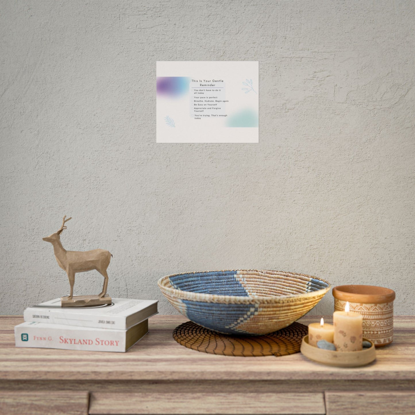 Gentle Reminder Rolled Poster, Motivational Wall Art, Affirmation Decor, Self-Care Gift, Modern Print, Inspiring Home Decor