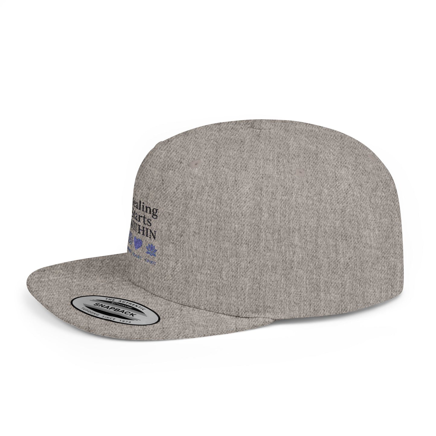 Healing Starts Within Flat Bill Snapback Hat | Motivational Cap for Wellness | Perfect Gift for Mental Health Advocates, Healing [...]