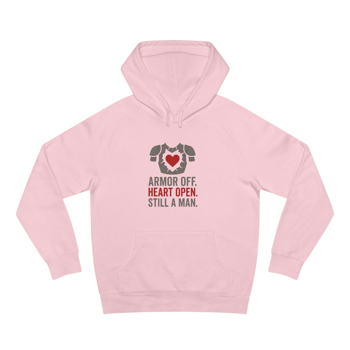 Heartfelt Armor Off Hoodie, Unisex Casual Wear for Men, Inspirational Gift, Cozy Loungewear, Perfect for Celebrations