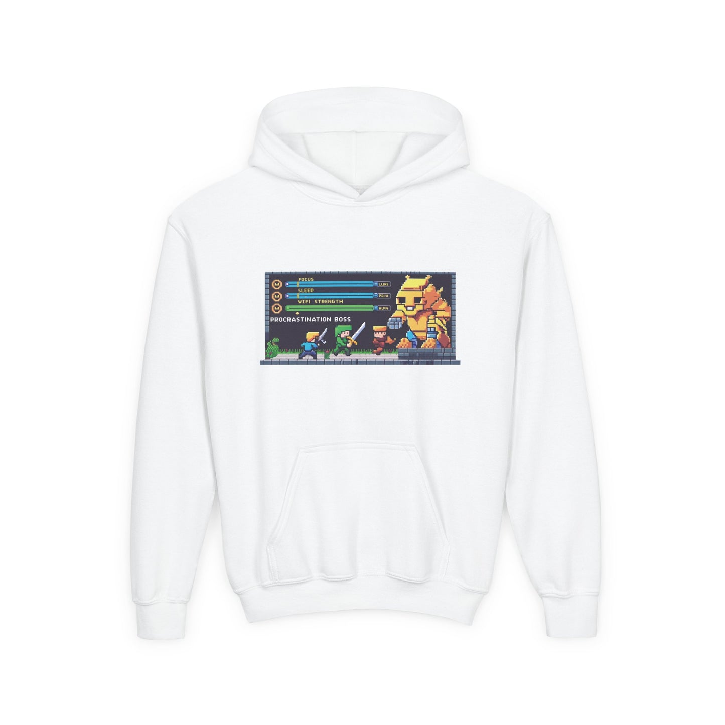 Youth Video Game Graphic Hoodie, Cozy Gaming Sweatshirt, Perfect for Kids, Gamer Gift, Fun Winter Apparel