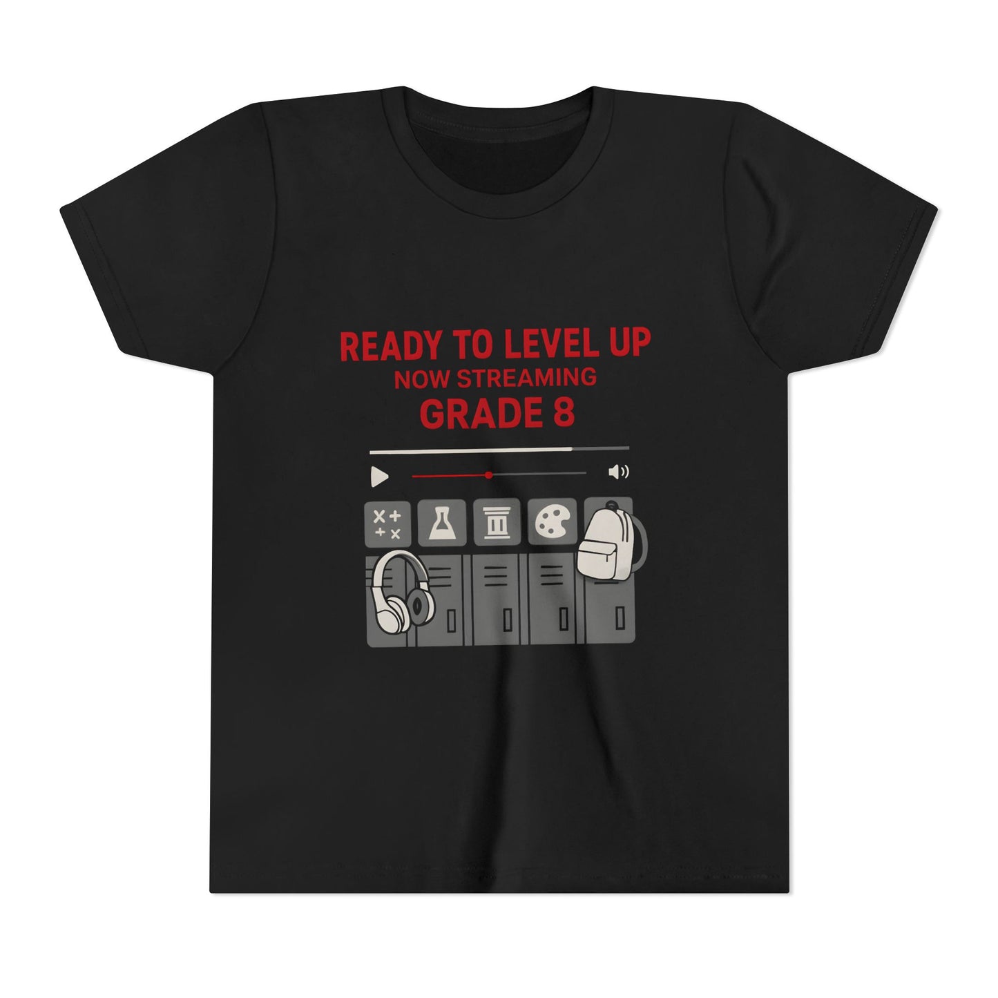 Level Up Youth Tee - Gaming, Back to School, Grade 8 Celebration, Fun, Cool Gifts for Kids