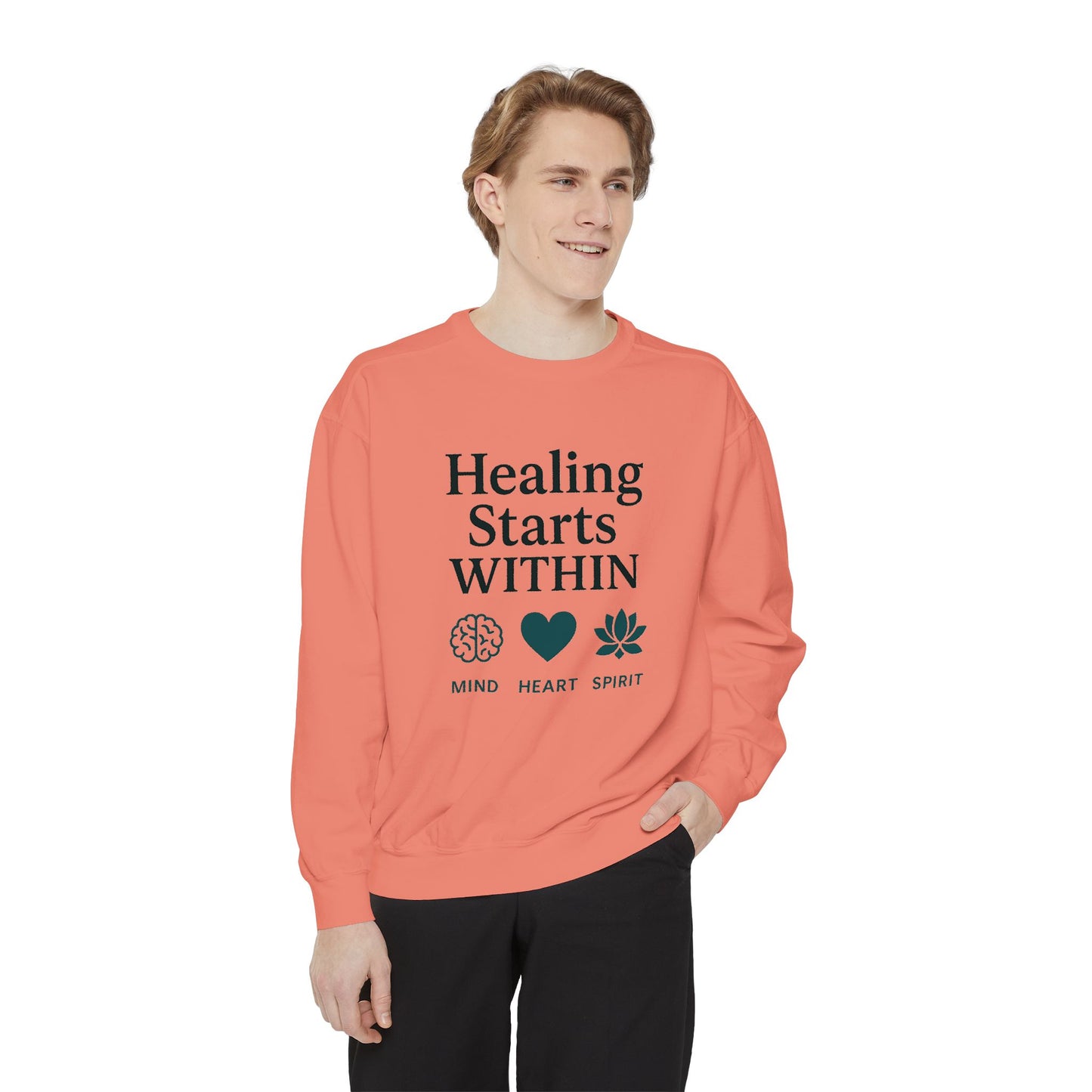 Mindful Healing Sweatshirt - Unisex Garment-Dyed, Inspirational Cozy Wear, Perfect for Self-Care Days, Gifts for Wellness Enthusiasts, [...]