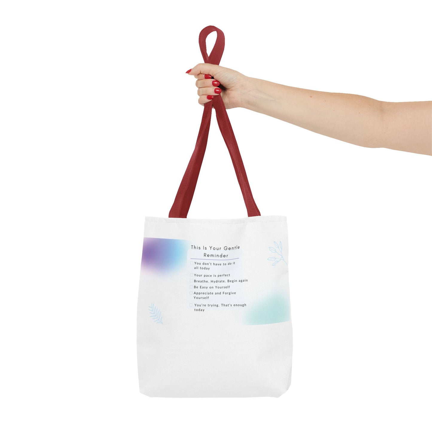 Gentle Reminder Tote Bag, Motivational Tote, Inspirational Gift, Everyday Carry, Peaceful Vibes, Unique Quote Bag