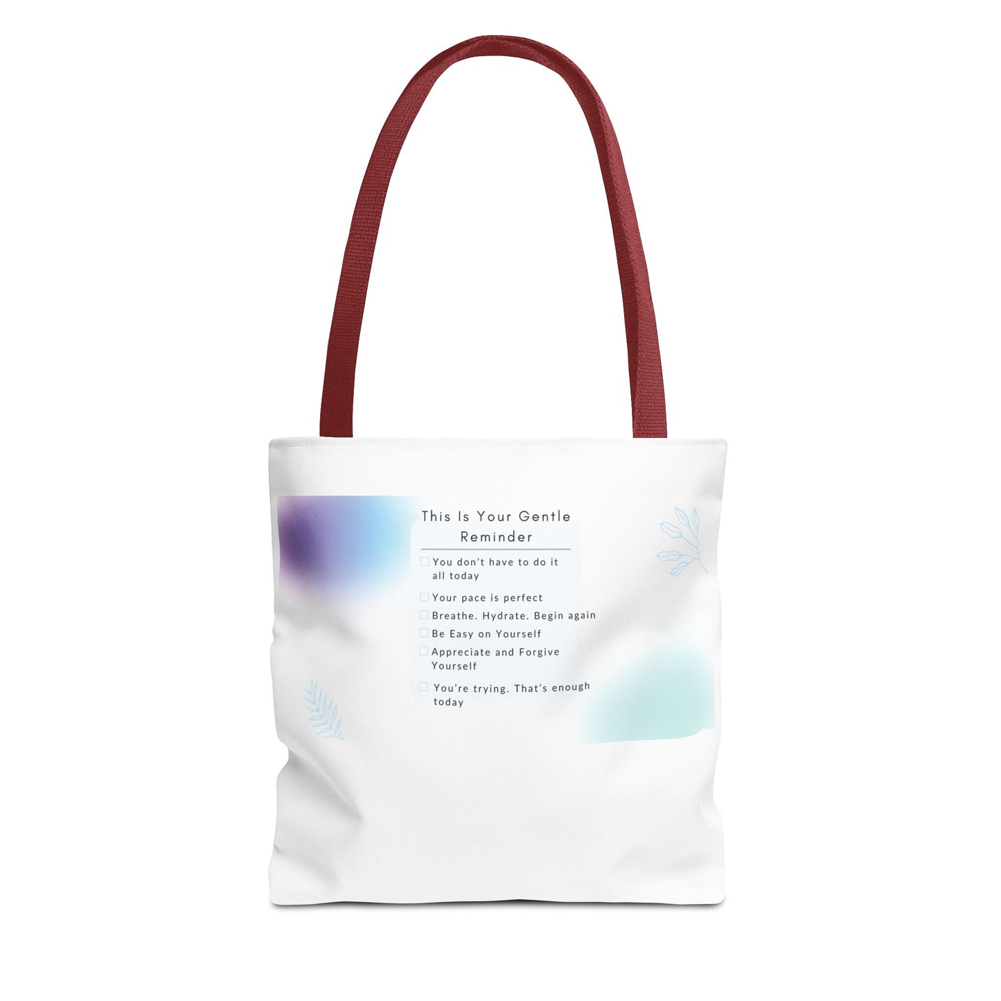 Gentle Reminder Tote Bag, Motivational Tote, Inspirational Gift, Everyday Carry, Peaceful Vibes, Unique Quote Bag