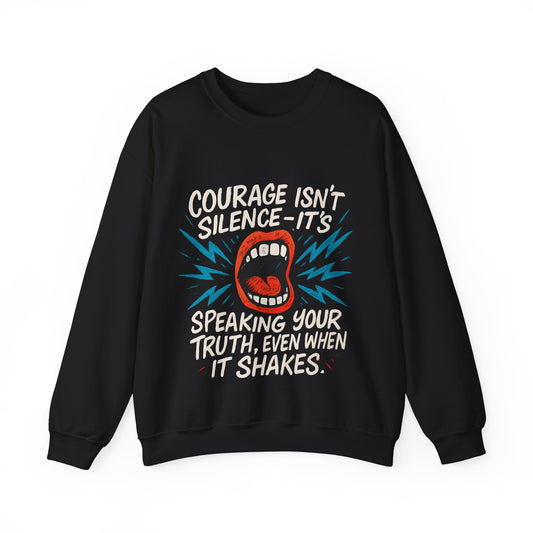 Courage Isn't Silence Sweatshirt, Unisex Crewneck, Empowerment Gift, Statement Clothing, Casual Wear, Everyday Style