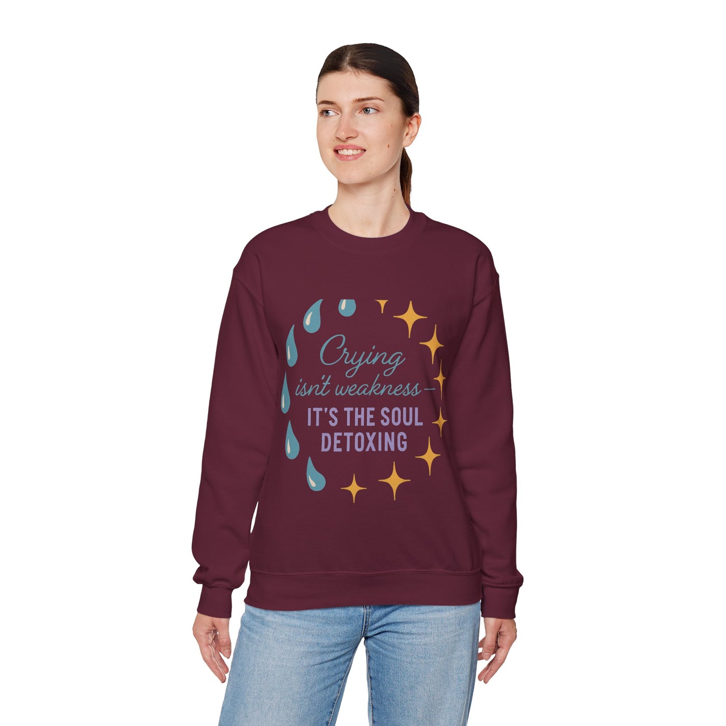 Soul Detoxing Unisex Crewneck Sweatshirt, Emotional Support Apparel, Comfort Gift, Inspirational Clothing, Cozy Layering Piece