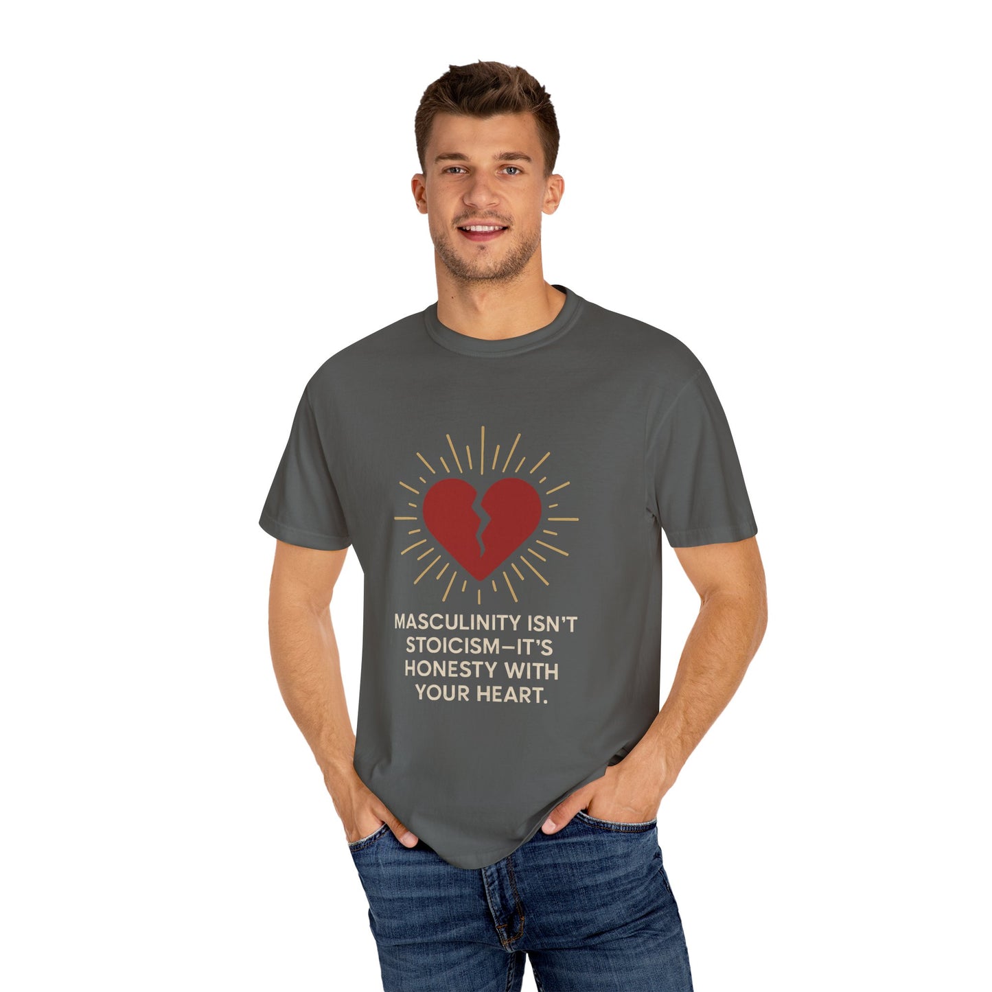 Heartfelt Message T-Shirt for Men, Unisex Garment-Dyed Tee, Casual Wear, Self-Care Gift, Men's Mental Health Awareness, Honest [...]