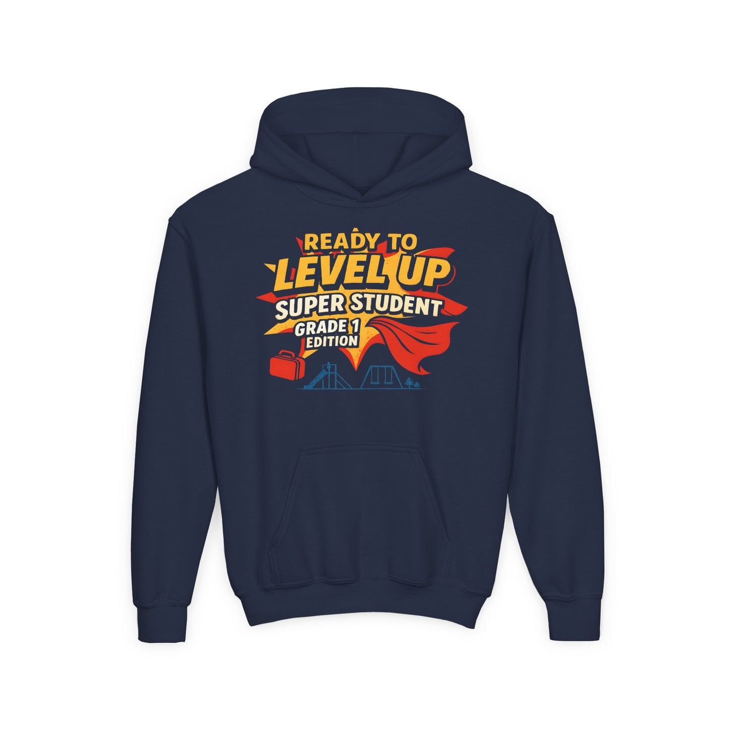 Superhero School Adventure Hoodie for Back to School, Cool Back to School Hoodie