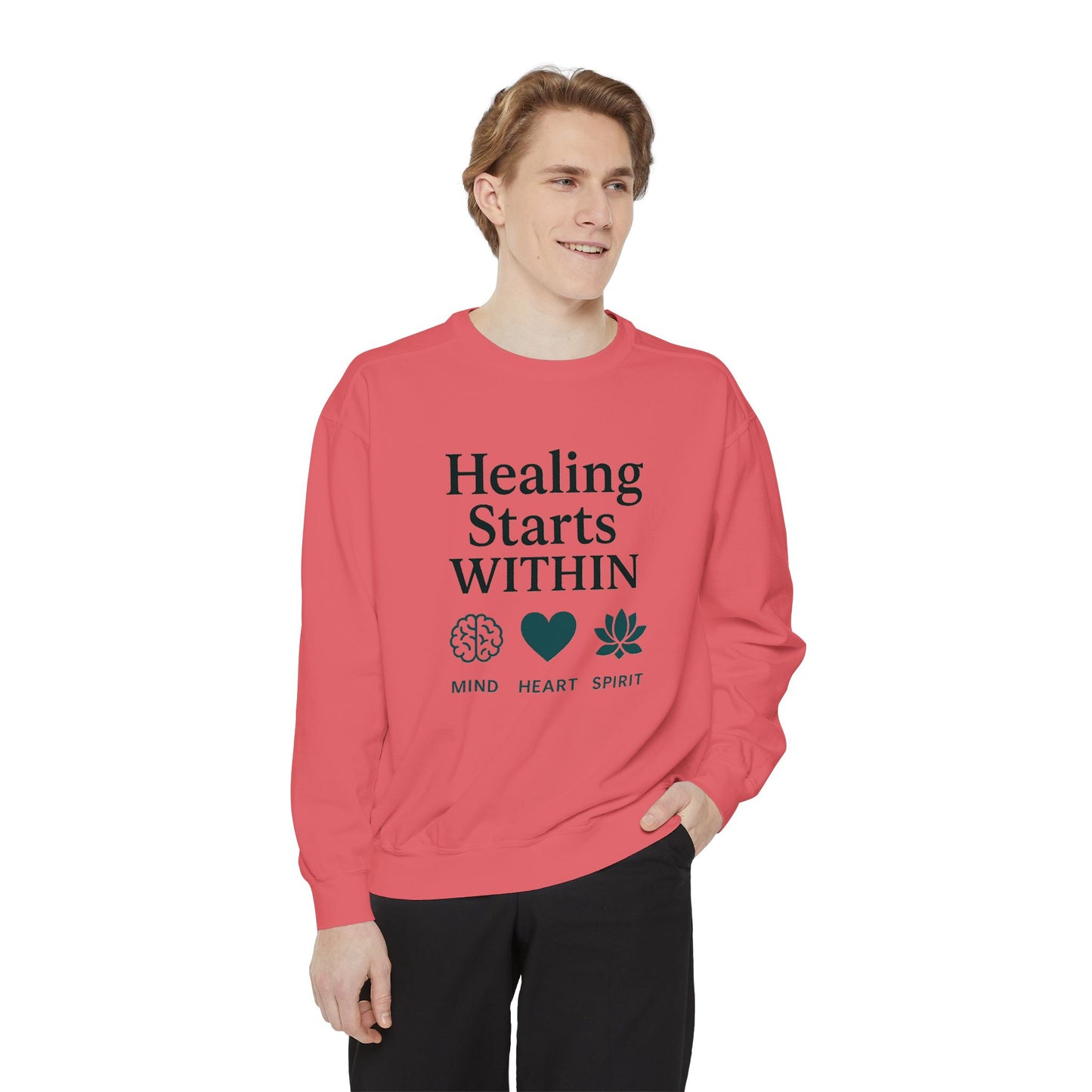 Mindful Healing Sweatshirt - Unisex Garment-Dyed, Inspirational Cozy Wear, Perfect for Self-Care Days, Gifts for Wellness Enthusiasts, [...]