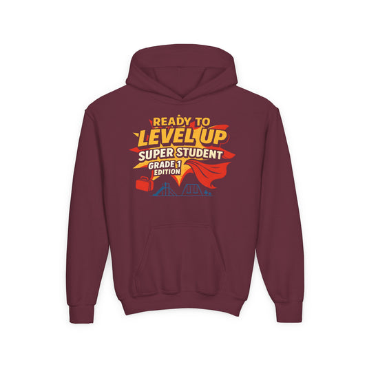 Superhero School Adventure Hoodie for Back to School, Cool Back to School Hoodie