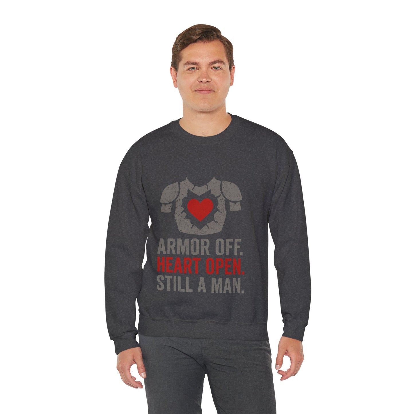 Heartfelt Armor Crewneck Sweatshirt | Cozy Unisex Sweatshirt for Men