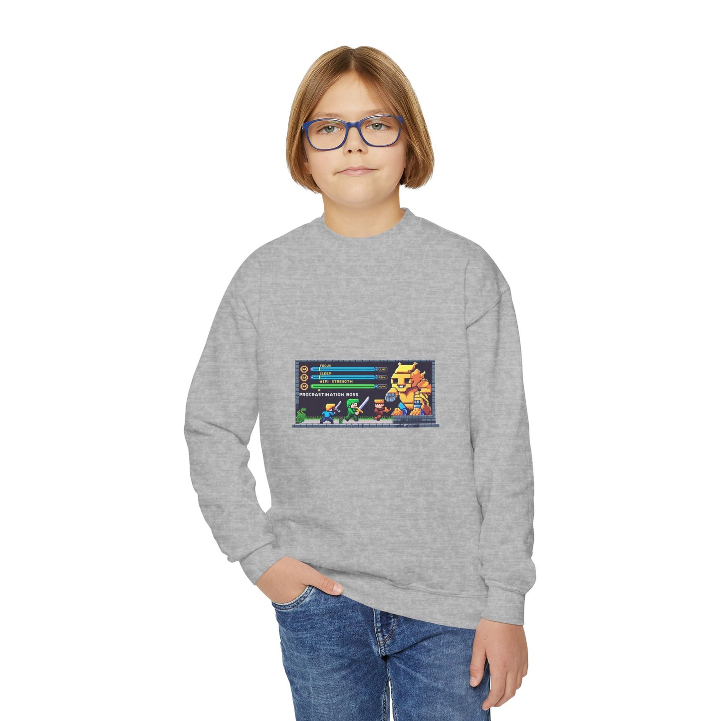 Youth Crewneck Sweatshirt with Fun Animal Design, Cozy Jumper for Kids, Perfect Gift for Birthdays, Holidays, & Everyday Wear