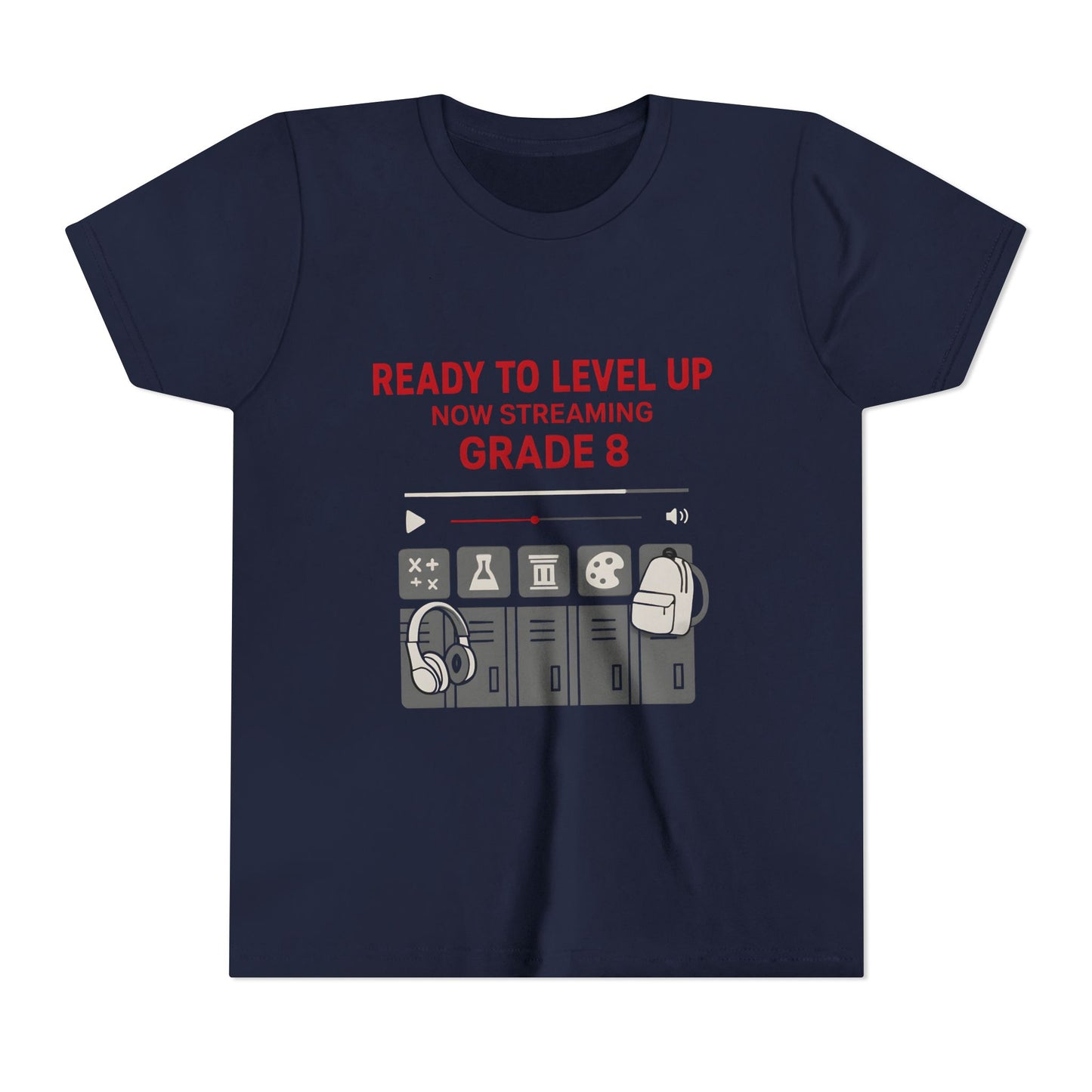 Level Up Youth Tee - Gaming, Back to School, Grade 8 Celebration, Fun, Cool Gifts for Kids