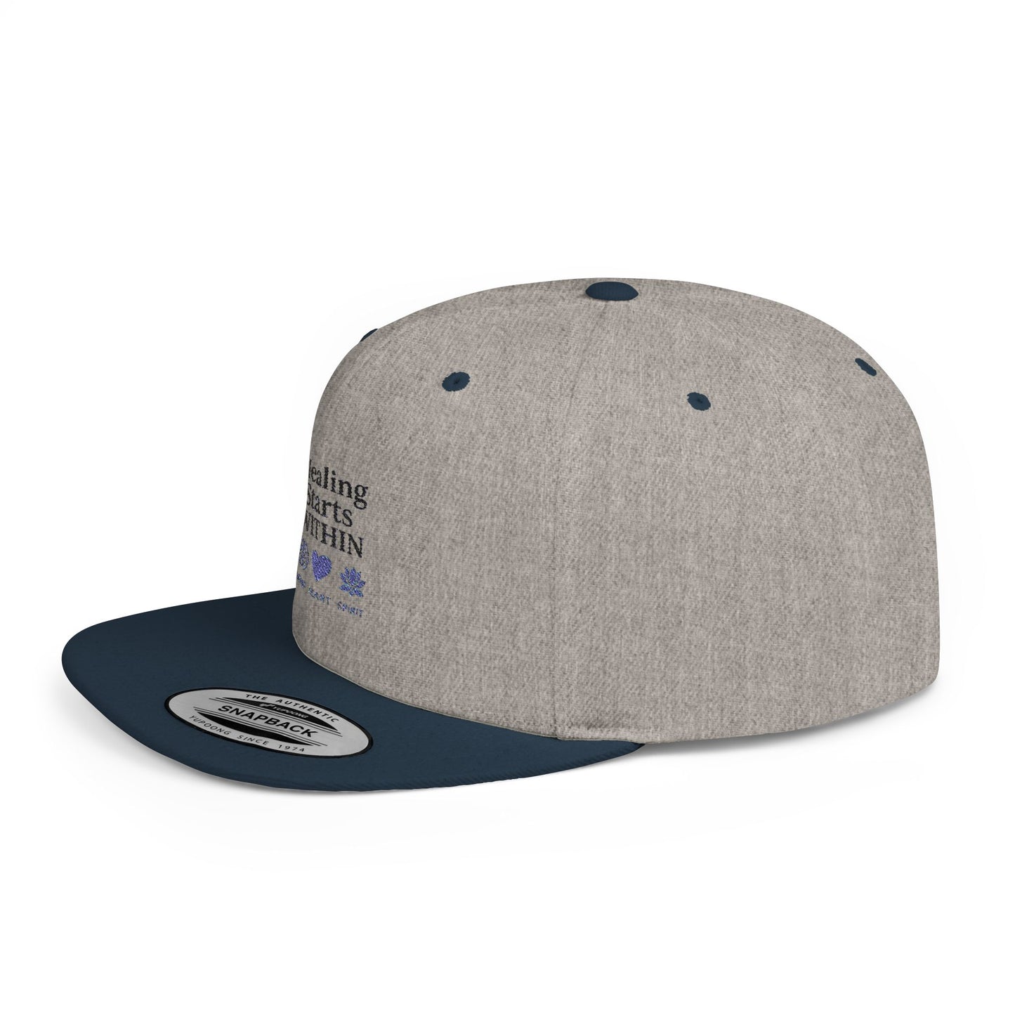Healing Starts Within Flat Bill Snapback Hat | Motivational Cap for Wellness | Perfect Gift for Mental Health Advocates, Healing [...]