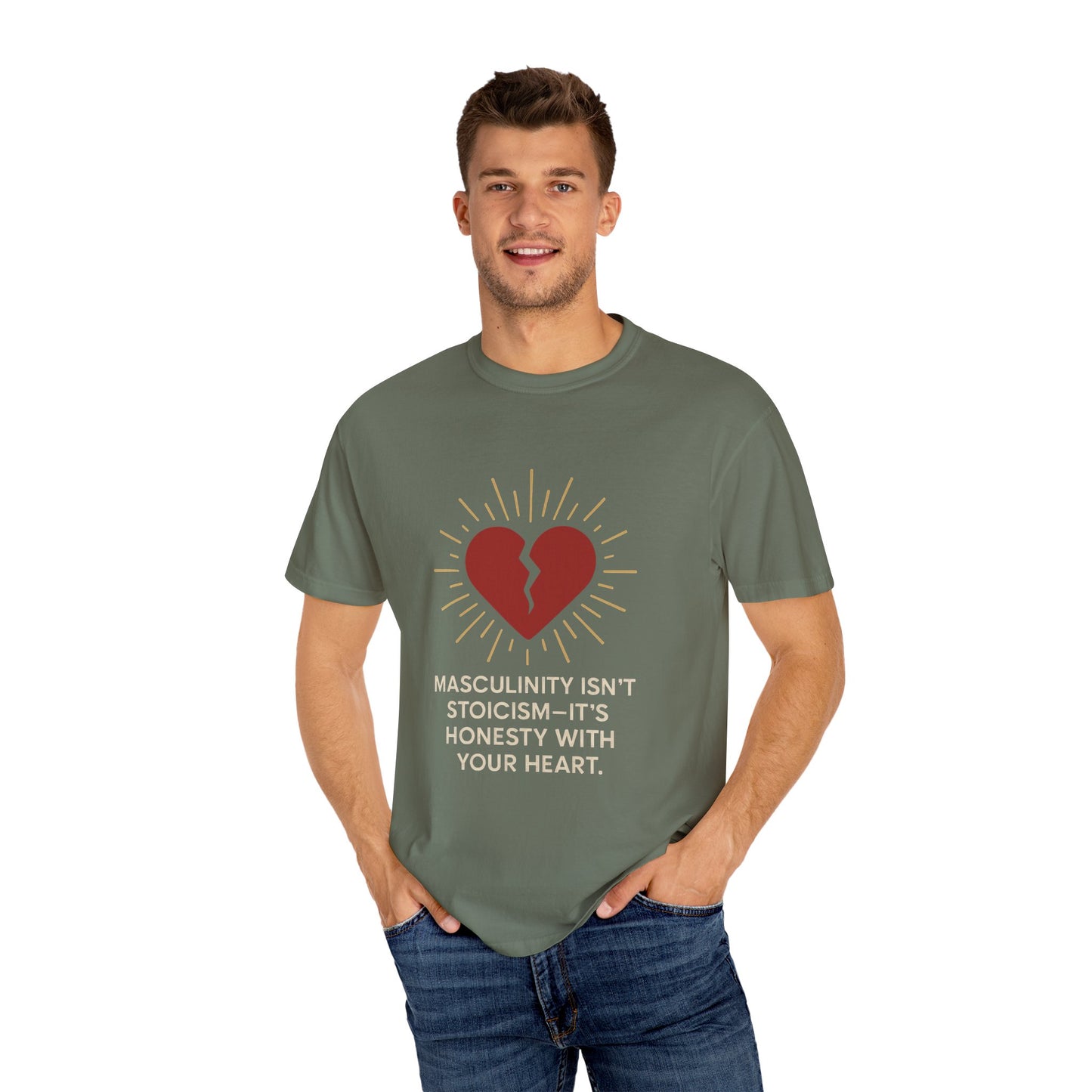 Heartfelt Message T-Shirt for Men, Unisex Garment-Dyed Tee, Casual Wear, Self-Care Gift, Men's Mental Health Awareness, Honest [...]