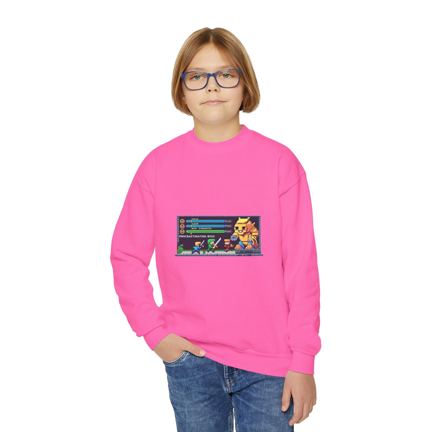 Youth Crewneck Sweatshirt with Fun Animal Design, Cozy Jumper for Kids, Perfect Gift for Birthdays, Holidays, & Everyday Wear