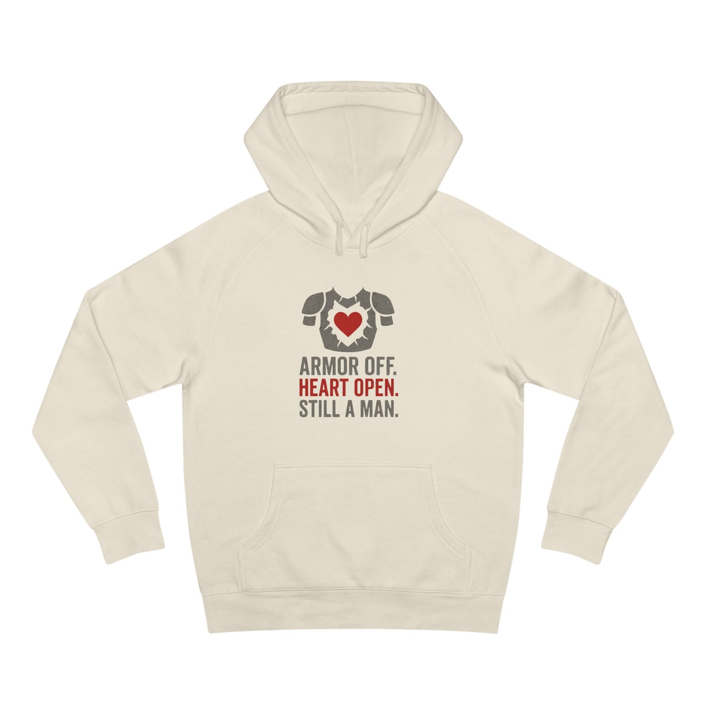 Heartfelt Armor Off Hoodie, Unisex Casual Wear for Men, Inspirational Gift, Cozy Loungewear, Perfect for Celebrations