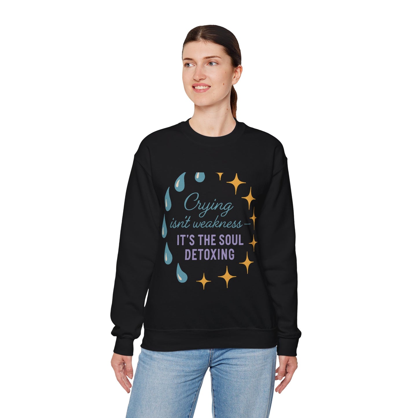 Soul Detoxing Unisex Crewneck Sweatshirt, Emotional Support Apparel, Comfort Gift, Inspirational Clothing, Cozy Layering Piece