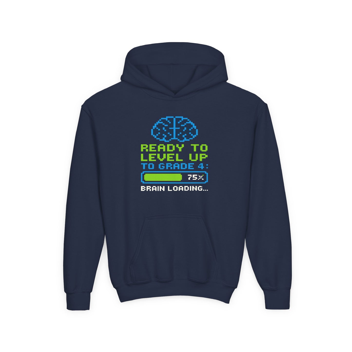 Pixel Brain Loading Hoodie for Back to School, Cool Back to School Hoodie