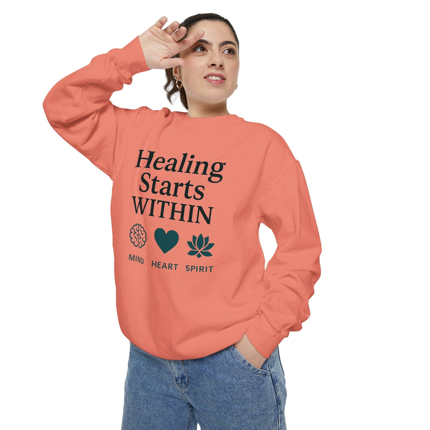 Mindful Healing Sweatshirt - Unisex Garment-Dyed, Inspirational Cozy Wear, Perfect for Self-Care Days, Gifts for Wellness Enthusiasts, [...]