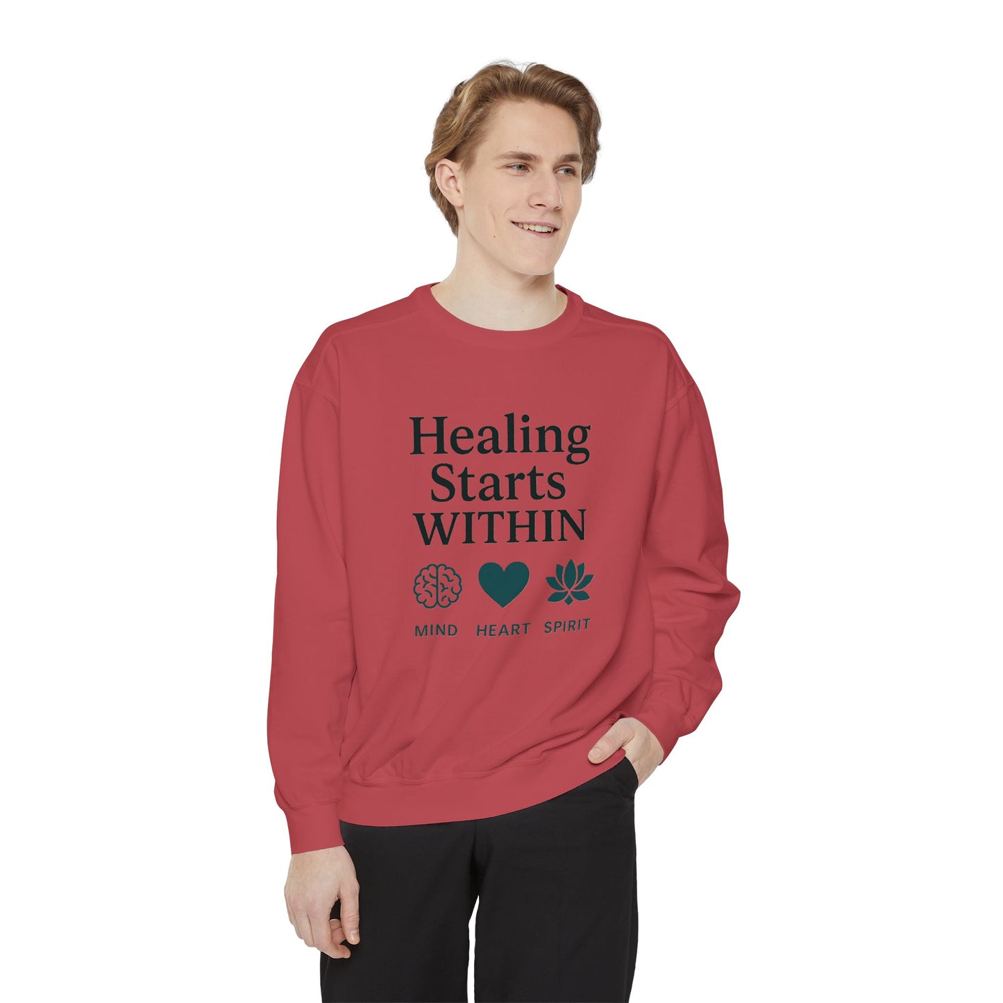 Mindful Healing Sweatshirt - Unisex Garment-Dyed, Inspirational Cozy Wear, Perfect for Self-Care Days, Gifts for Wellness Enthusiasts, [...]