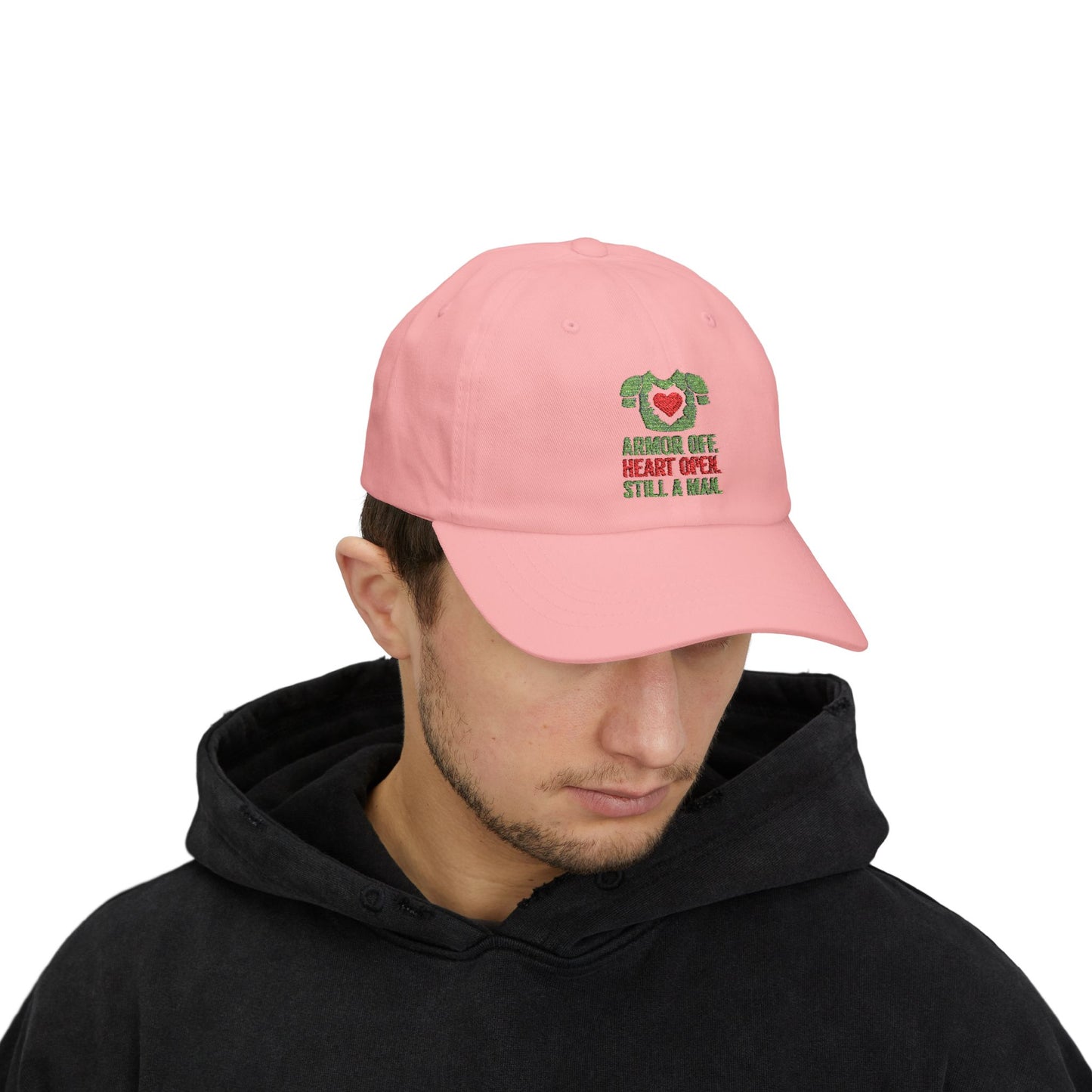 Classic Dad Cap with Heart Design, Casual Gift for Dads, Father's Day Cap, Comfortable Everyday Hat, Unisex Fashion Accessory