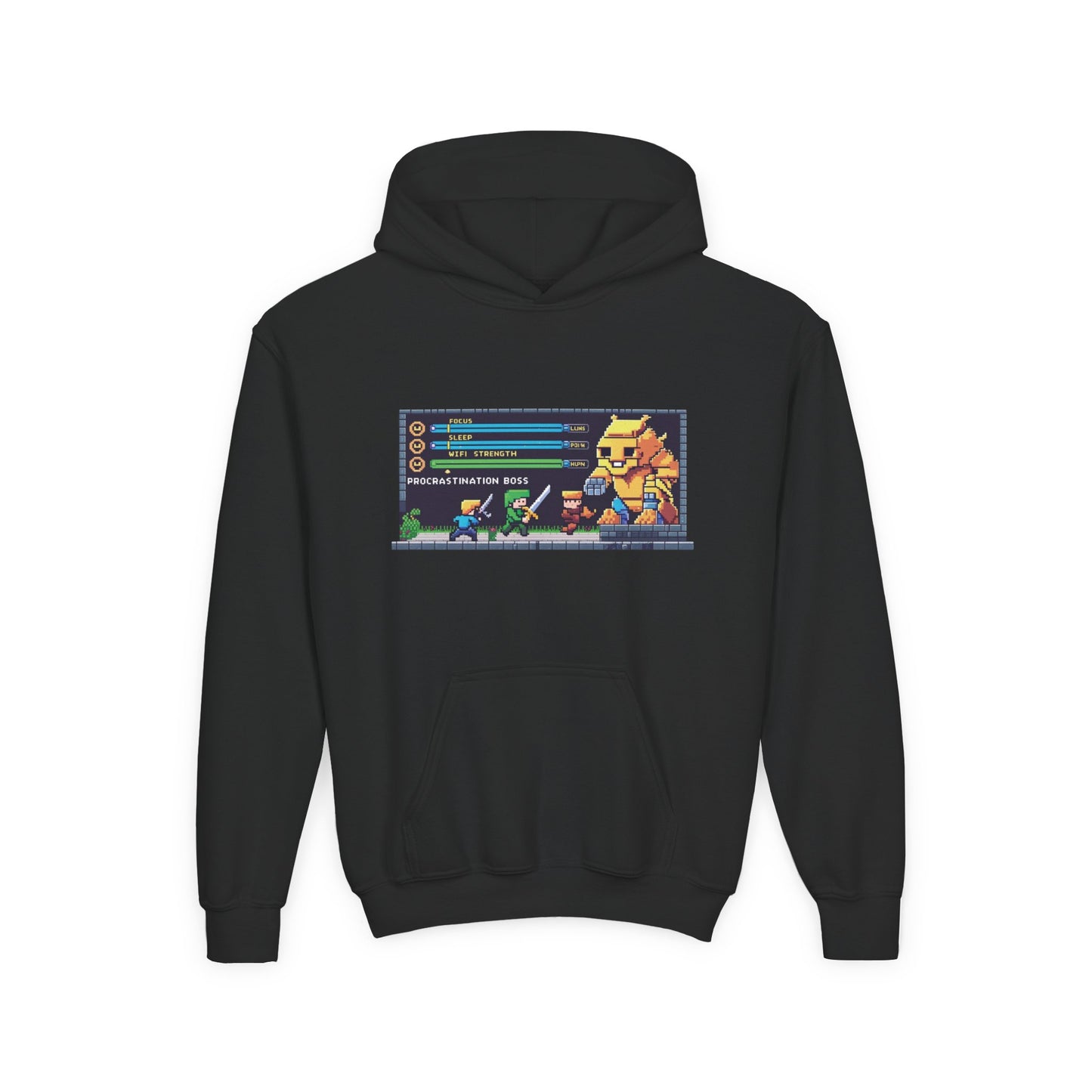 Youth Video Game Graphic Hoodie, Cozy Gaming Sweatshirt, Perfect for Kids, Gamer Gift, Fun Winter Apparel