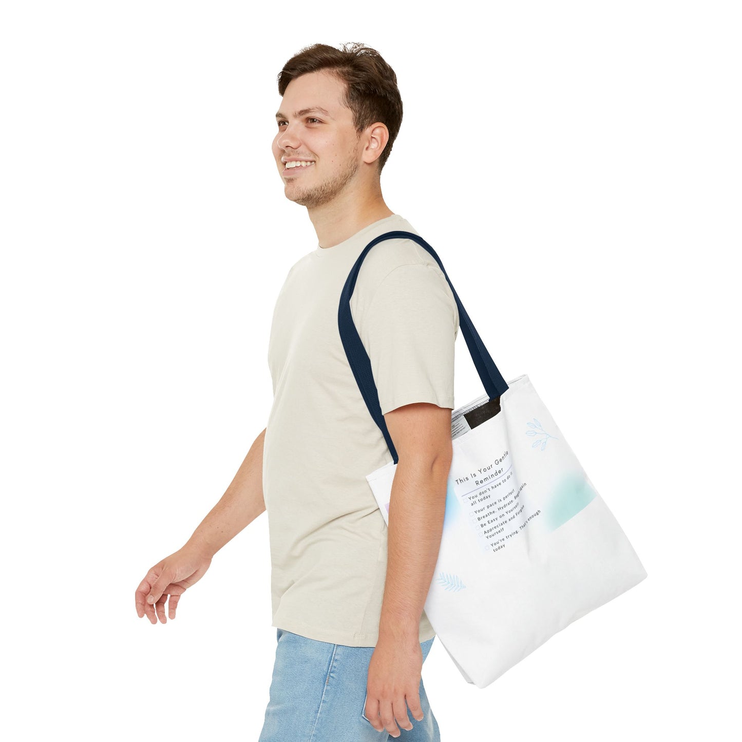 Gentle Reminder Tote Bag, Motivational Tote, Inspirational Gift, Everyday Carry, Peaceful Vibes, Unique Quote Bag