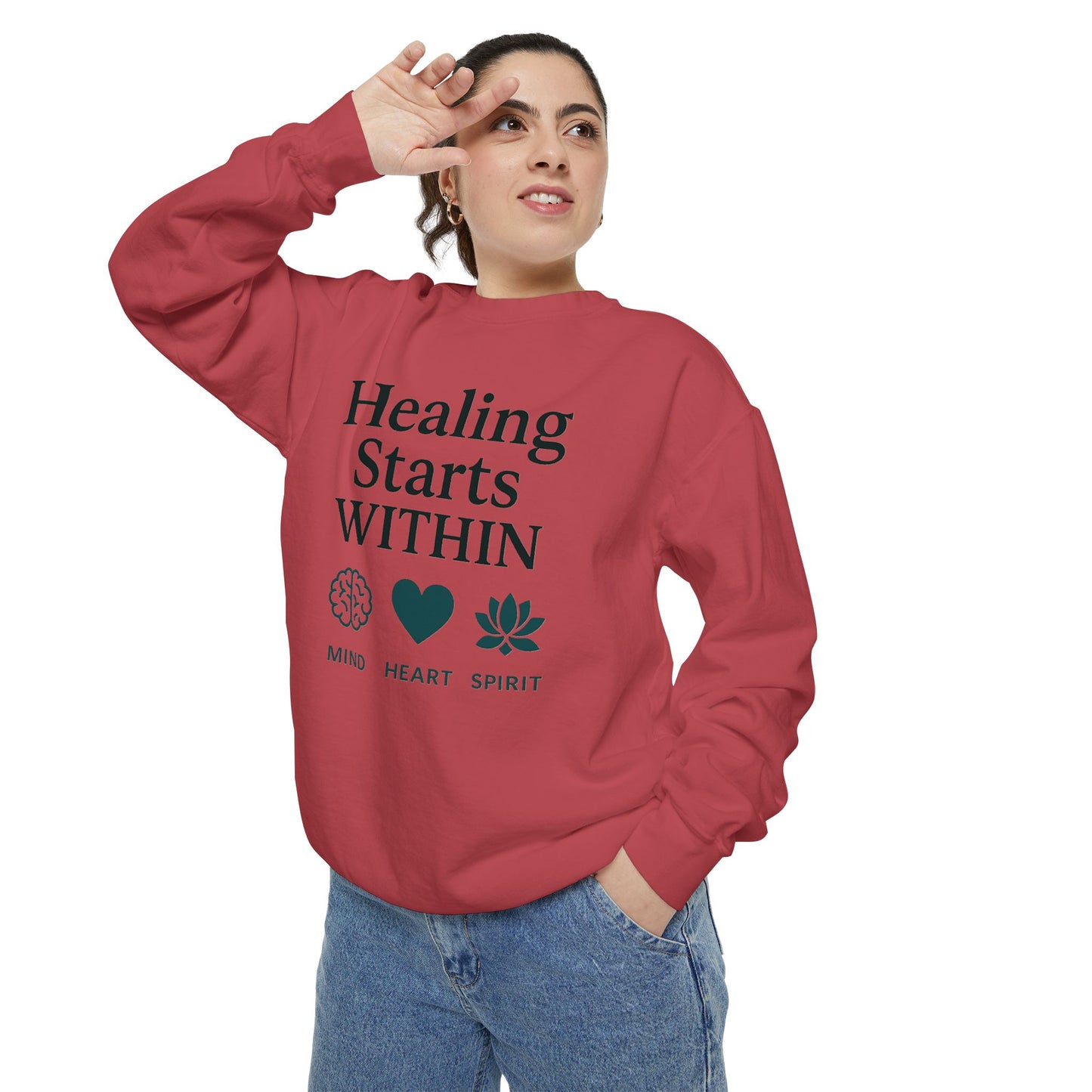 Mindful Healing Sweatshirt - Unisex Garment-Dyed, Inspirational Cozy Wear, Perfect for Self-Care Days, Gifts for Wellness Enthusiasts, [...]