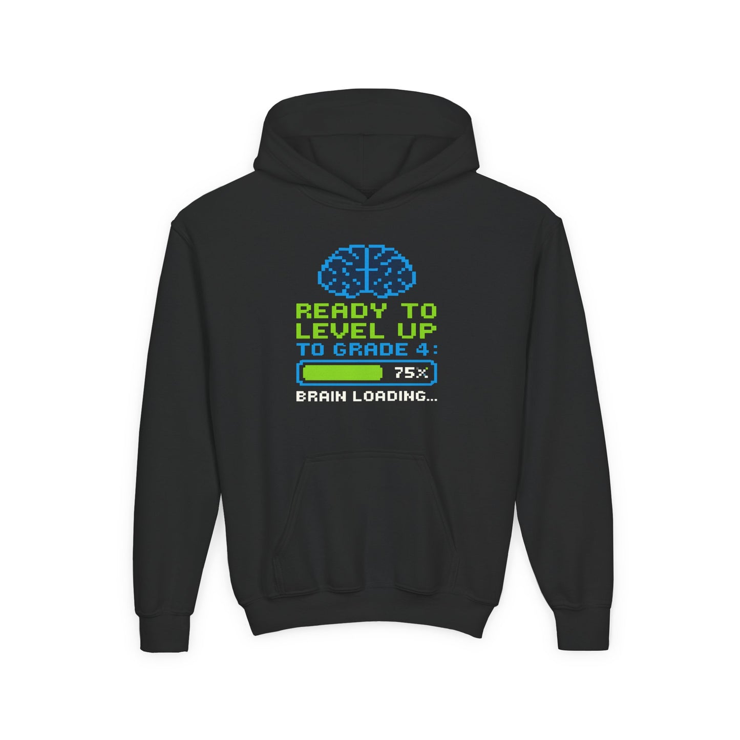 Pixel Brain Loading Hoodie for Back to School, Cool Back to School Hoodie