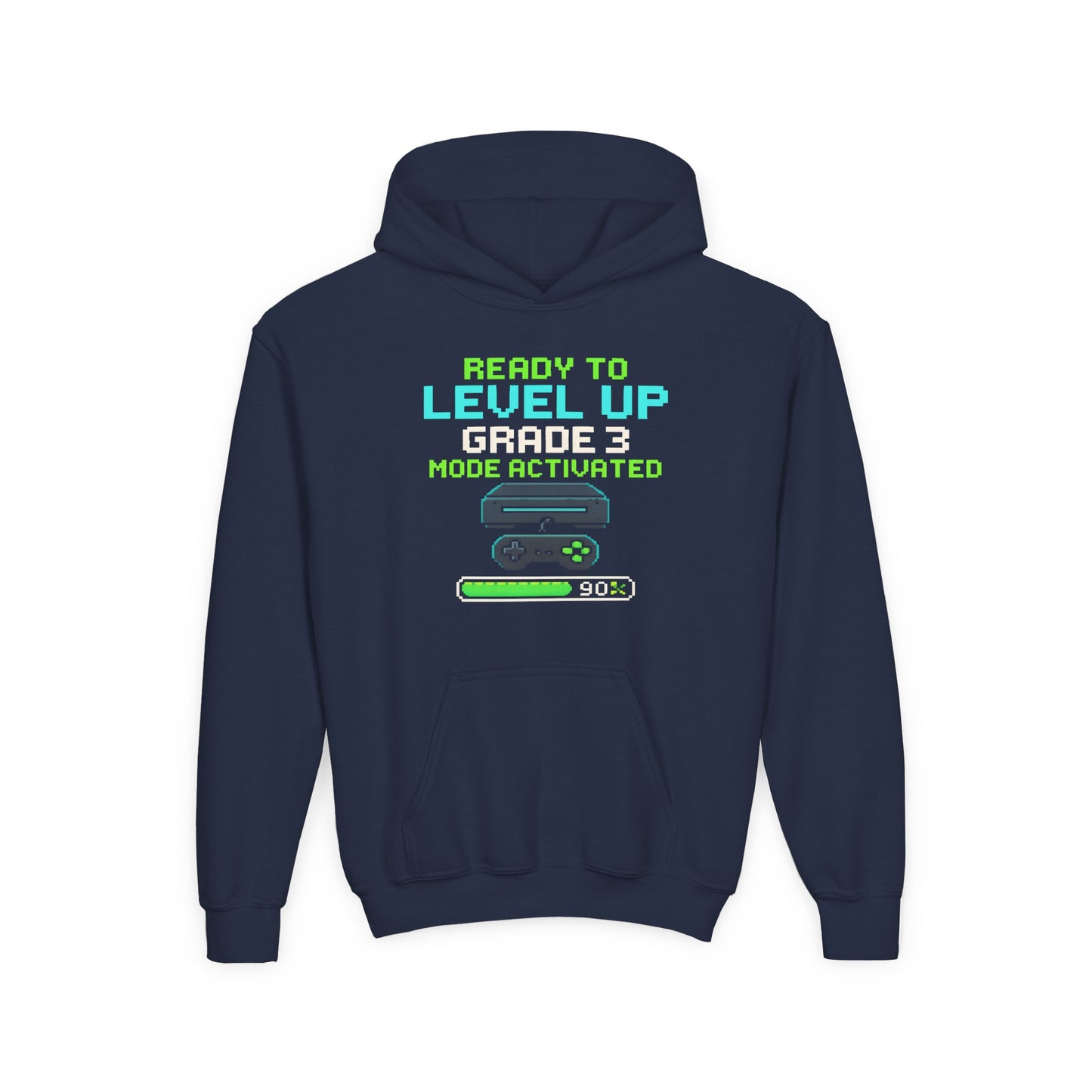 Ready to Level Up Hoodies, 8-Bit Leveling Glory for Back to School, Back to School Hoodies
