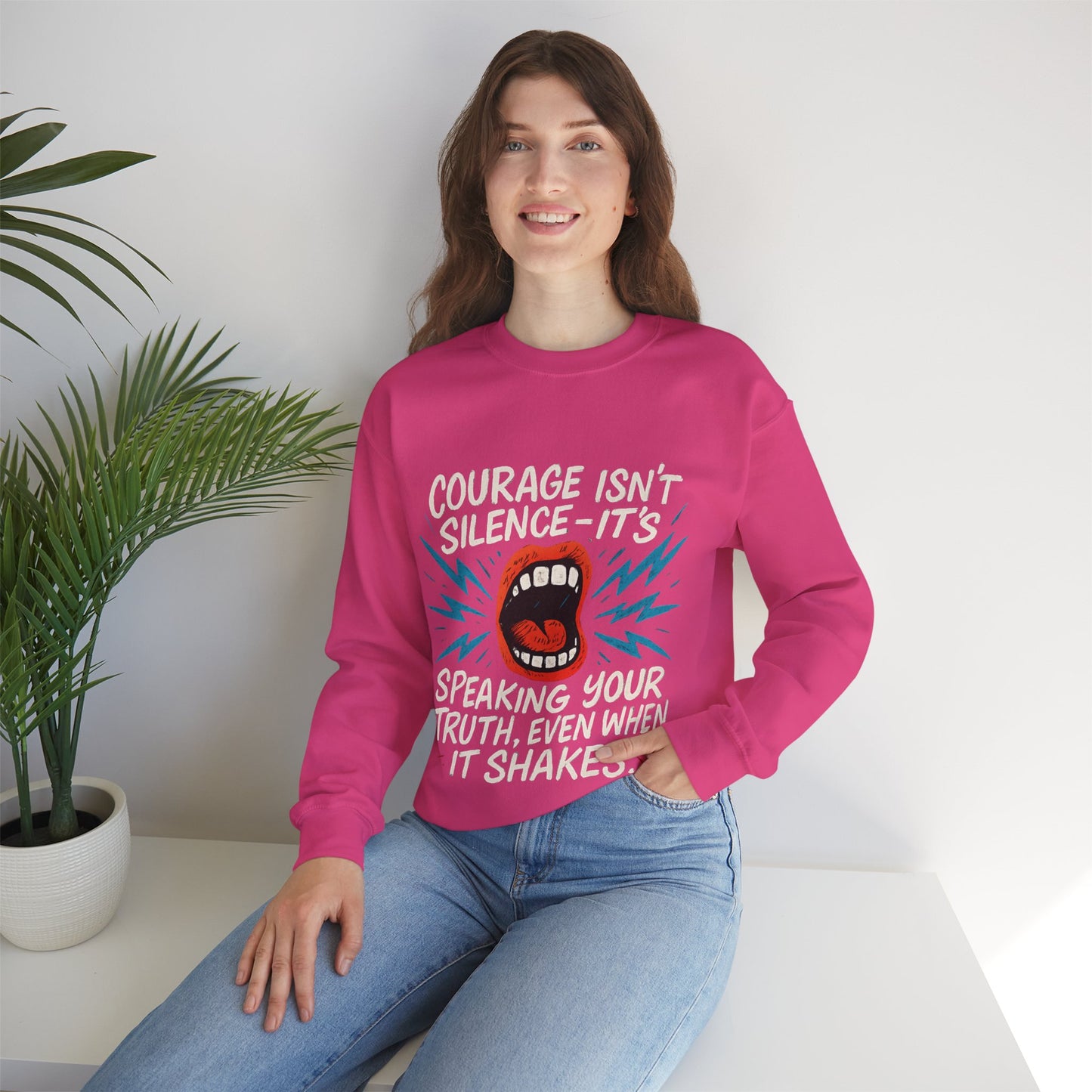 Courage Isn't Silence Sweatshirt, Unisex Crewneck, Empowerment Gift, Statement Clothing, Casual Wear, Everyday Style