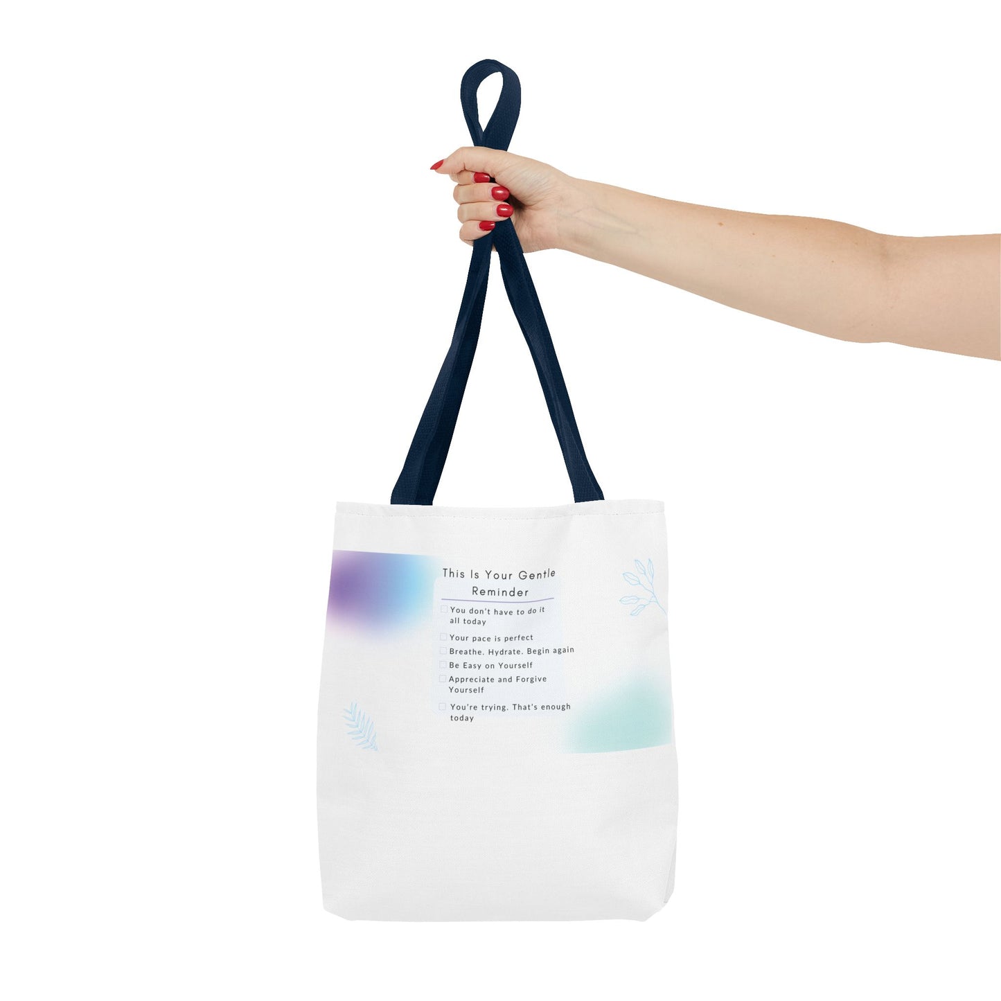 Gentle Reminder Tote Bag, Motivational Tote, Inspirational Gift, Everyday Carry, Peaceful Vibes, Unique Quote Bag